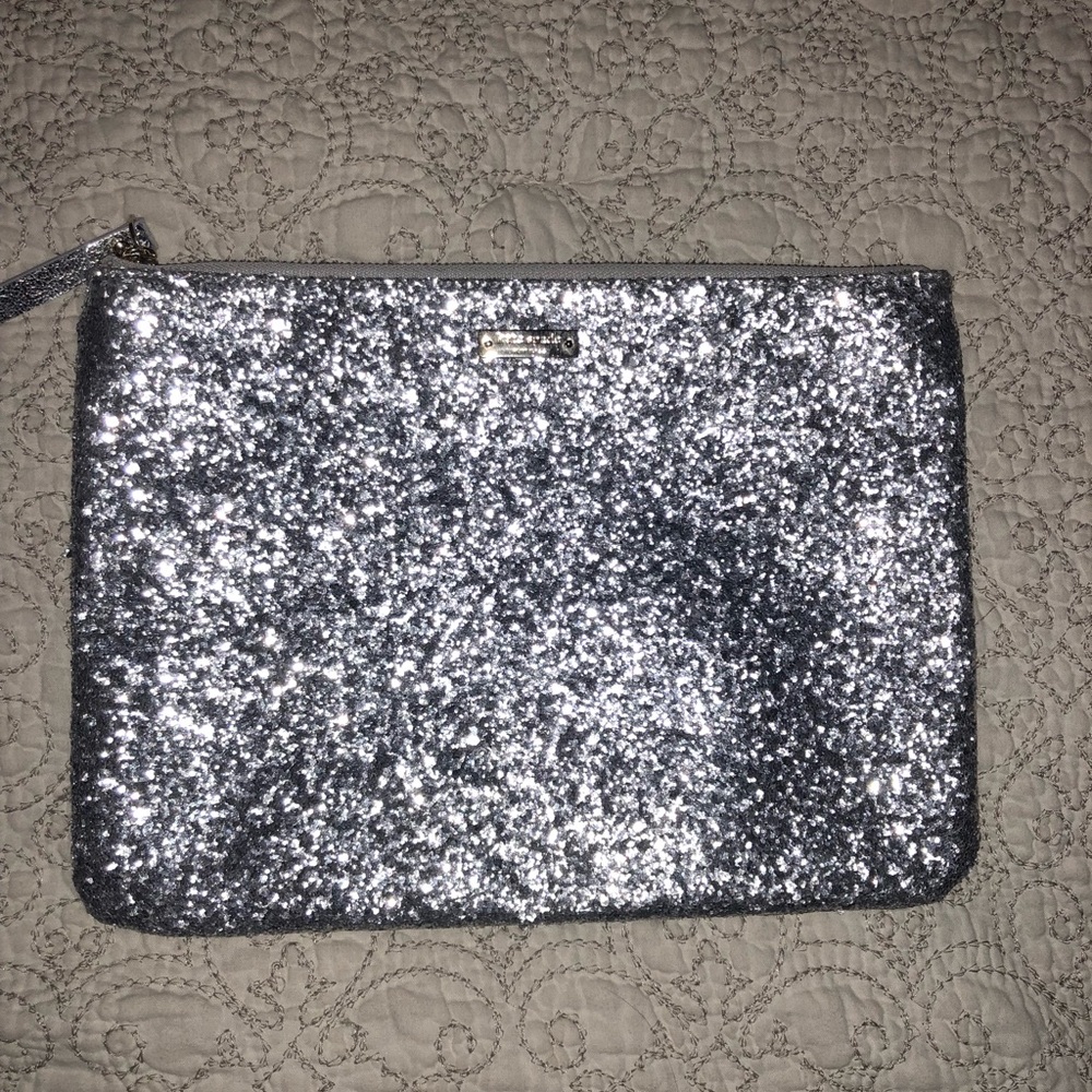 Kate Spade Silver Glitter Clutch